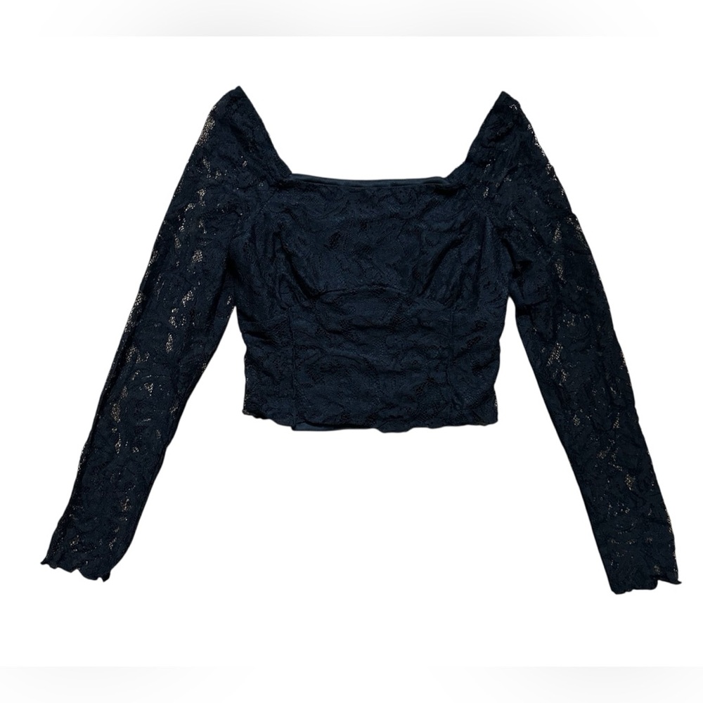 Kirious Los Angeles Women's Long Sleeve Top Square Neck Black Size S